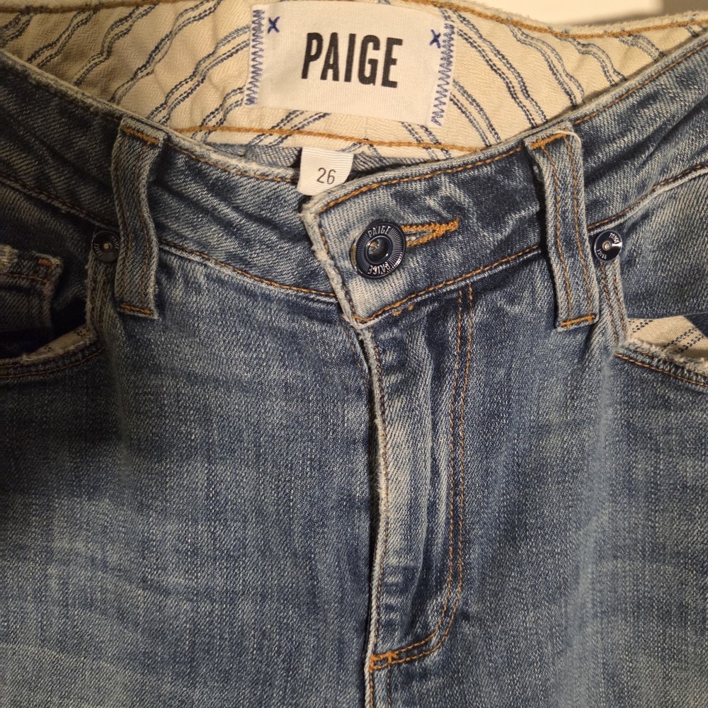 PAIGE Carter Slim Jeans Womens 26 Distressed Skinny Ankle Stretch Denim USA - Picture 3 of 9